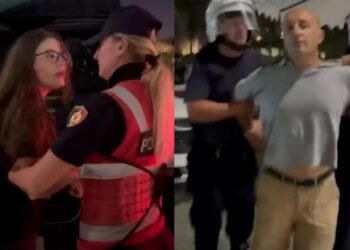 Mbyllet dita e 94-t e protestës te Kryeministria, 10 persona të shoqëruar pas përplasjeve, disa efektivë të lënduar! Tubuesit marshojnë drejt Komisariatit nr. 1