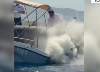 Skafi shpërthen në flakë te “Pema e Thatë” në Ksamil, shpëtohen 4 turistët gjermanë!
