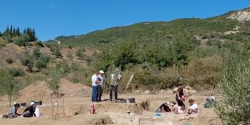 Romakët, “pronarë” të Tepelenës! Në Qesarat dalin në dritë gjashtë mozaikë romakë, mes tyre edhe figura e Erosit (VIDEO)