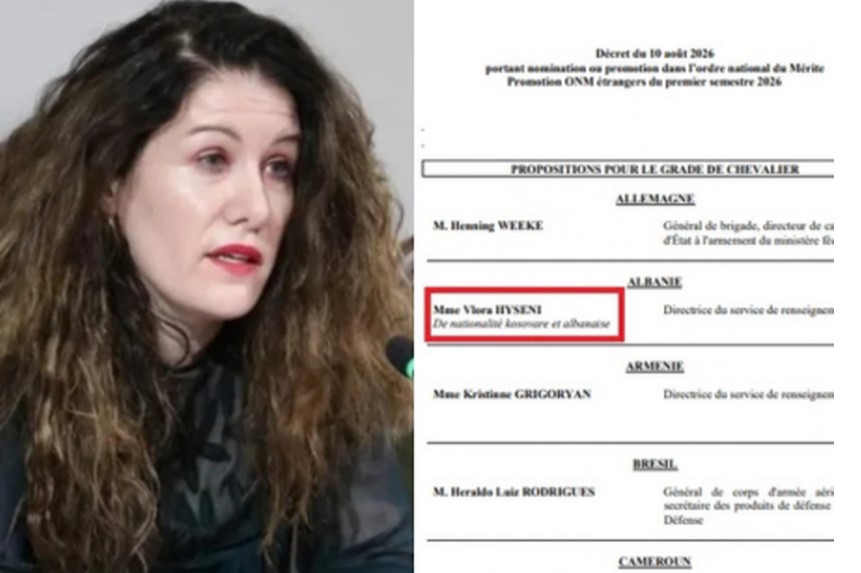 Zbulohet Dokumenti/ Vlora Hyseni ishte propozuar në muajin gusht nga Franca për nderimin me gradën “Kalorës i Urdhrit Kombëtar të Meritës”!