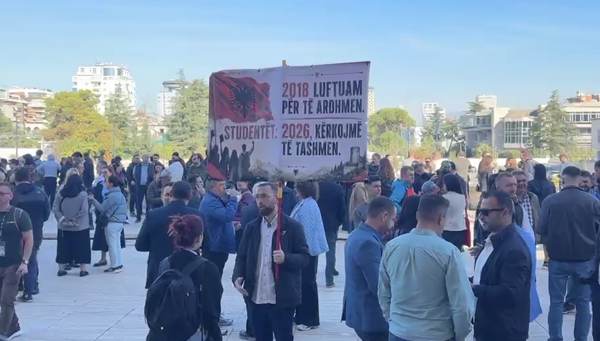 VIDEO  Pedagogët dalin në protestë  shoqërohen nga vajza e Berishës dhe dhëndri