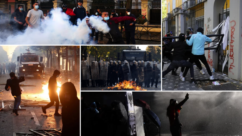 Dhunë  arrestime e përleshje me policinë  mediat ndërkombëtare jehonë protestës në Tiranë