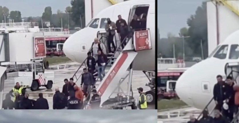 Zbulohet e vërteta e personave të prangosur që zbritën nga avioni në Rinas  Janë protestues nga Italia  do transferohen në Gjadër  dyshohen se 