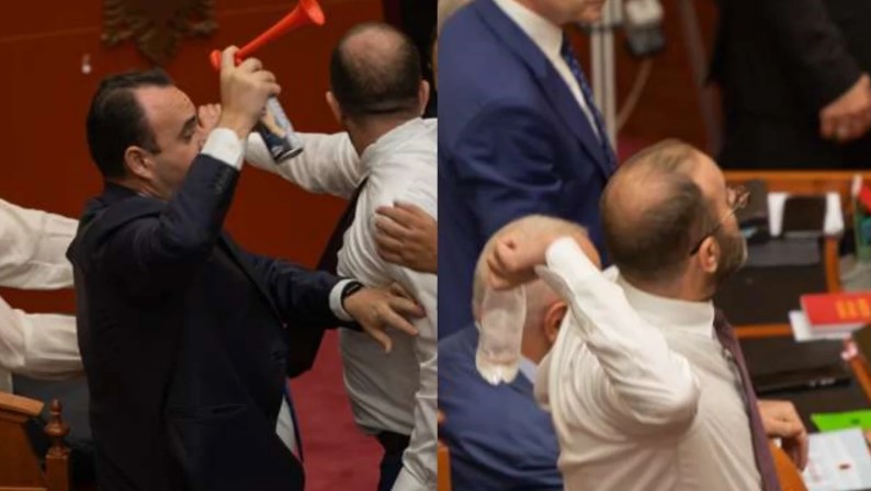 Sulmuan me ujë e vezë drejt Ramës gjatë votimit për Territorialen në Kuvend  grupi i PS kërkon përjashtimin e Bardhit dhe Balliut me 60 ditë  FOTO 