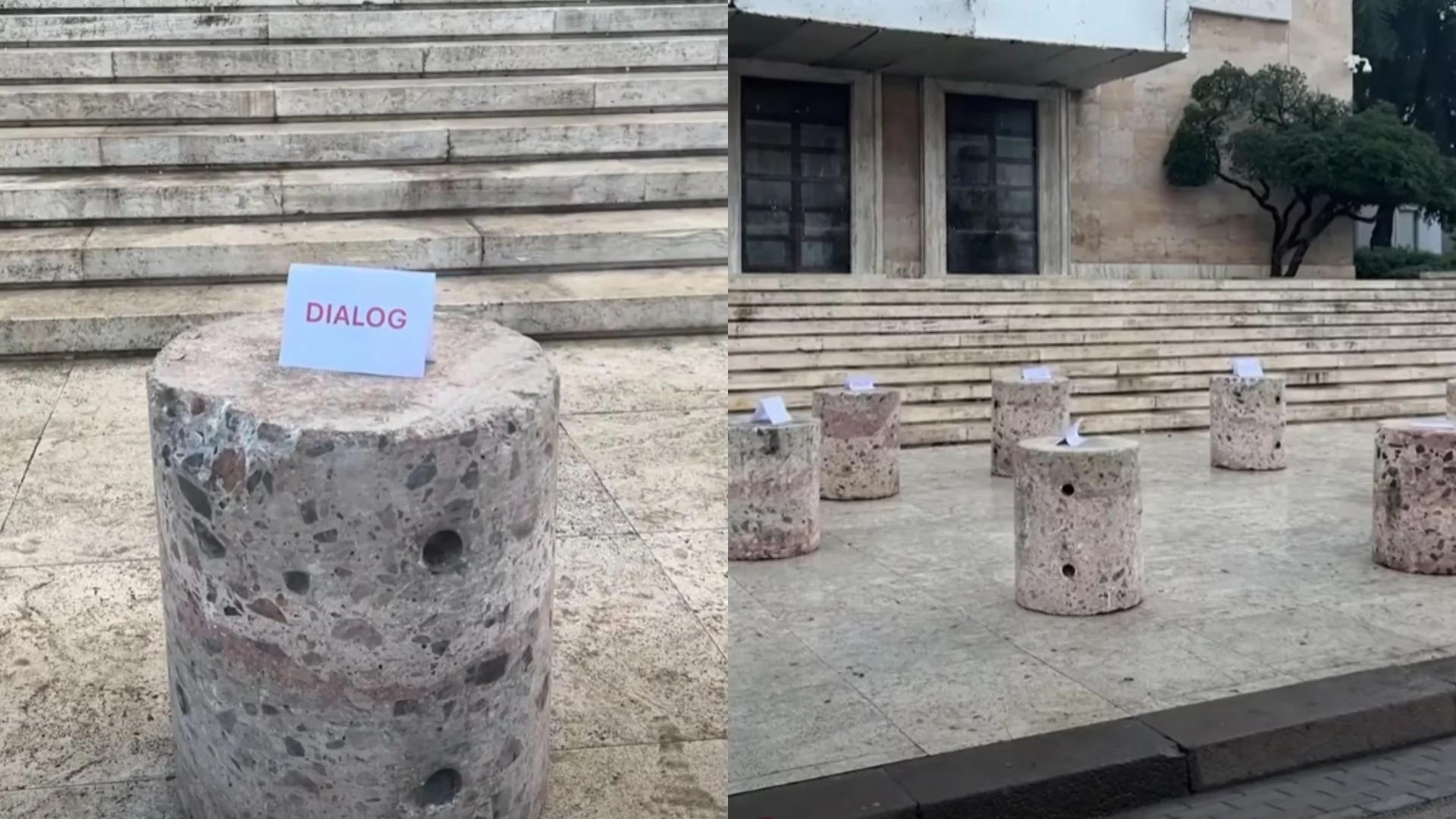 Protesta  Rama përsërit thirrjen për dialog  zëvendëson karriget e thyera me stola guri