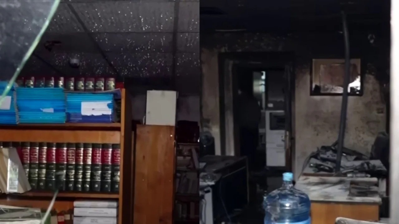 Pamje nga shkatërrimet pas protestës  Gjykata e Lartë e shkrumbuar  dëme edhe në banka e biznese