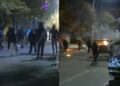 Protestuesit largohen nga Kryeministria, u vënë flakën koshave të mbeturinave pranë “Sheshit Skënderbej”