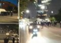 Protestuesit shpërndahen në disa drejtime, ndezin koshat e mbeturinave në rrugë, Policia i ndjek me makina dhe shoqëron disa prej tyre