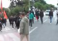 Studentët hedhin gurët dhe maskat, ngrenë ‘flamurin e bardhë’ dhe marshojnë paqësisht nga Ministria e Arsimit te Kryeministria!