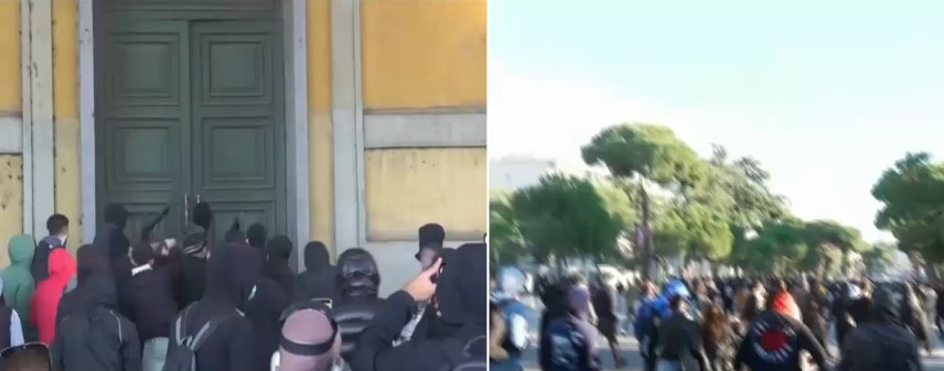 Pasi shkatërruan Ministrinë e Financave  protestuesit i drejtohen Kryeministrisë dhe Parlamentit 