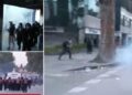 Studentët me “dy fytyra”, pas valles sulmojnë me molotovë dhe gurë Policinë, shpërndahen me gaz e ujë, efektivët i ndjekin këmba-këmbës