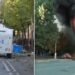 “Digje, digje…!”- Tensionet në protestë, i vihet zjarri edhe stolave dekorativë! Flakët dhe retë e tymit të zi mbulojnë zonën (FOTO)
